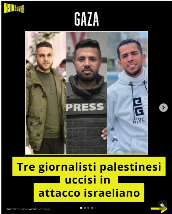 gaza giornalisti uccisi