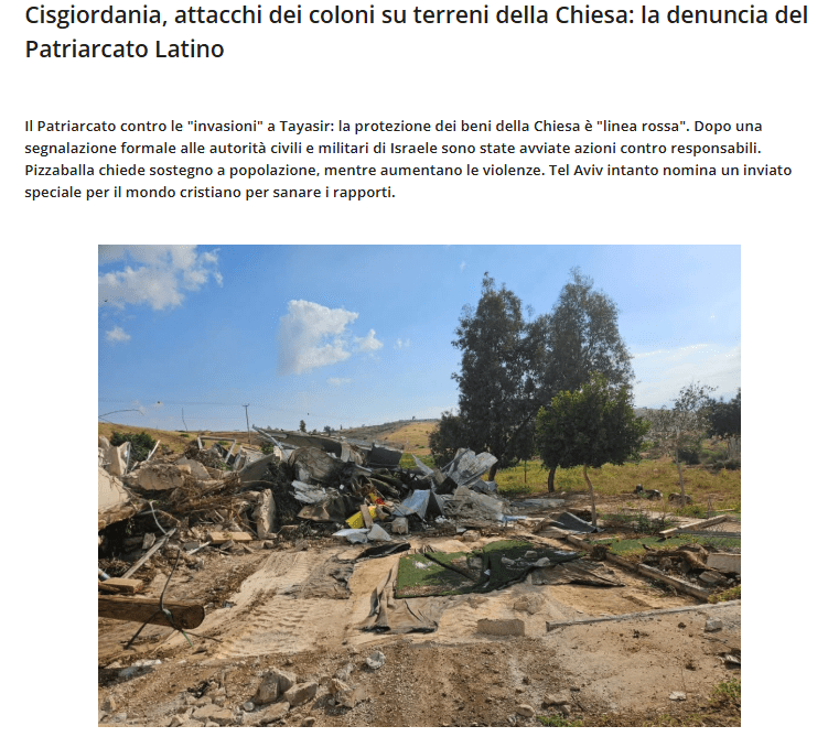 asianews cisgiordania
