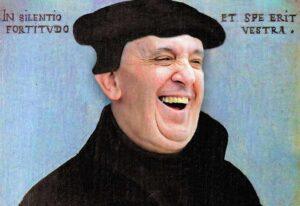 LUTERO (2) -- QUANTO È PROTESTANTE IL PAPA? UN'INTERVISTA DEL TEOLOGO TEDESCO SUO AMICO A DIE ZEIT. Bergoglio Lutero 300x206