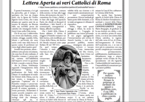 VERI CATHOLICI PUBBLICA SUL GIORNALE UN APPELLO - PUBBLICITÀ - A CARDINALI, VESCOVI, E POPOLO DI ROMA PER CORREGGERE IL PAPA. A Veri Cat 1 300x210