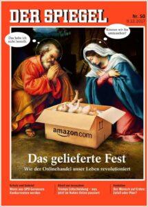 DER SPIEGEL PUBBLICA UNA VIGNETTA BLASFEMA SUL NATALE. CHISSÀ PERCHÉ NON NE FANNO MAI UNA SU MAOMETTO... Spiegel 215x300