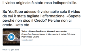 DON FREDO NON CREDO FORSE TEME CONSEGUENZE. "RIPULITO" DELLA FRASE INCRIMINATA IL VIDEO DELLA MESSA DI MEZZANOTTE. I DUE VIDEO A CONFRONTO. Schermata 2018 01 02 Alle 22.54.02 300x185