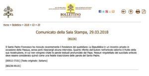 SCALFARI E PAPA. ABATE FARIA: PENOSO CHE LA CHIESA SI ARRENDA AL MONDO. Smentita 300x154