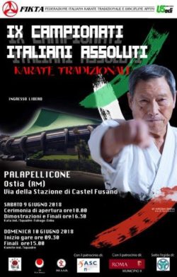 KARATE TRADIZIONALE. CAMPIONATI ASSOLUTI A OSTIA. UN GRANDE EVENTO SULLA STRADA DELLA CONCILIAZIONE. MANIFESTO CAMPIONATI ASSOLUTI 2018 2 250x392