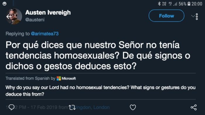 AUSTEN IVEREIGH: DA CHE SEGNI, GESTI FRASI DEDUCI CHE GESÙ NON AVEVA TENDENZE OMOSESSUALI? Austen Gesu 1 700x394