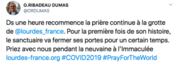 LOURDES CHIUDE PER LA PRIMA VOLTA NELLA SUA STORIA. Schermata 2020 03 17 Alle 12.35.59 250x95