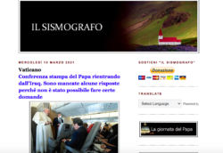 Vuelo Papal: si no es Posible Hacer Preguntas al Pontífice. Il Sismografo. Schermata 2021 03 11 Alle 10.47.15 250x172