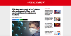 USA: l'86% delle Cavie-Bambino ha Subito Reazioni Avverse dal "Vaccino". Final Warning 250x127