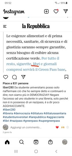 Bestiario GreenPascista. A Futura Memoria, Immagini e Parole dal Web Repubblica Covid Esigenze Primarie 250x542