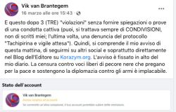 Facebook Blocca Korazym. Troppo Pacifista, non Guerrafondaio, Quel Blog. Schermata 2022 03 19 Alle 08.11.30 250x160