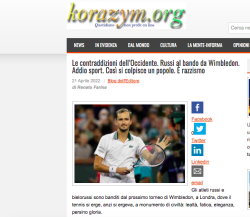 Wimbledon Bandisce i Russi. Addio allo Sport, è Razzismo. Korazyim.org. Schermata 2022 04 22 Alle 14.47.45 250x217