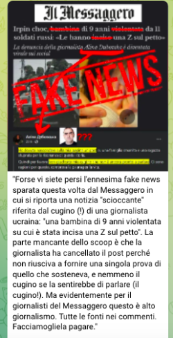Ucraina Messaggero Fake 250x489