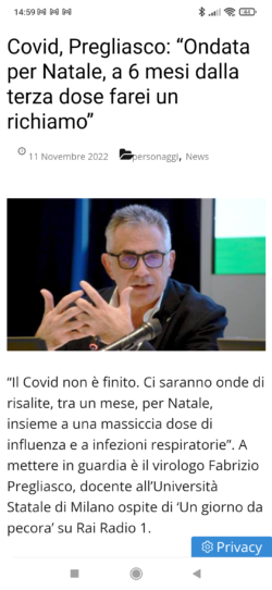 Garibaldi, la Madonna e Ora il Siero. I Tabù del Bel Paese Conforme... Pregliasco 250x542