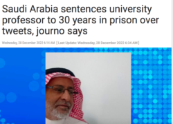 Arabia Saudita. Trenta Anni di Carcere a un Professore per Tweet Critici del Governo. Schermata 2022 12 29 Alle 14.56.20 250x180