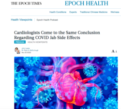 Arresti Cardiaci Inattesi e Improvvisi. Il Ruolo del Siero. Epoch Times, Malhotra. Epoch Times Cuore 250x225