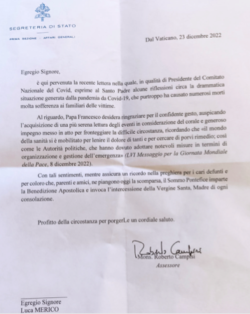 Lettera Risposta Familiari 250x314