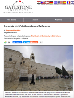 La Morte del Cristianesimo a Betlemme Palestinese. Gatestone Institute. Schermata 2023 01 16 Alle 11.30.35 250x333