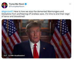 Putin, Trump: el Estado Profundo de USA y los fabricantes de armas quieren la guerra Trump 250x200