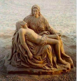La cronologia della Passione, Resurrezione e Ascensione di Gesù. Pieta Sabbia Cristo 250x263