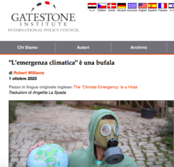 "L'emergenza climatica" è una bufala. Gatestone Institute. Schermata 2023 10 02 Alle 14.29.11 250x240