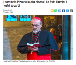 Pizzaballa. Fine dell'Occupazione e uno Stato Palestinese Premesse di Pace. Pizzaballa 250x216