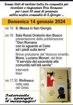 2024 01 14 16.00 Sassuolo MO Don Romano Con Lo Sguardo Al Cielo Ed I Piedi Sulla Terra 250x359