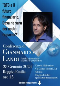 2024 01 28 15.00 Reggio Emilia Gianmarco Landi Cosa Ne Sara Dei Nostri Risparmi 250x355