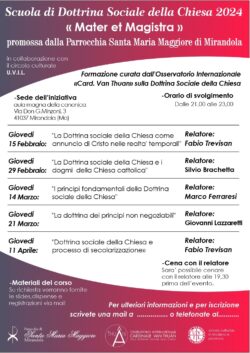 Una Italia Positiva, e Altre Iniziative ed Eventi. Bologna e Modena. 2024 02 15 21.00 Mirandola MO Scuola Di Dottrina Sociale Della Chiesa 250x353