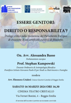 2024 03 16 16.30 Reggio Emilia Alessandra Basso E Stephan Kampowski Essere Genitori Diritto O Responsabilita 250x360