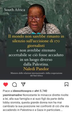 Sud Africa Naledi Pandor Palestina 250x390