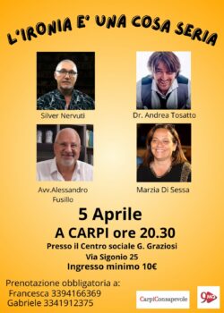 2024 04 05 20.30 Carpi MO NervutiTosattoFusilloDi Sessa Lironia E Una Cosa Seria 250x350