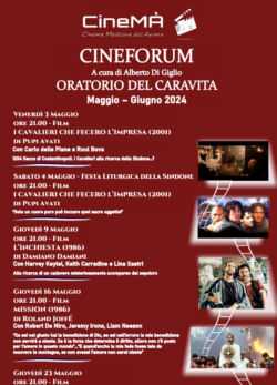 Cinema, Medicina dell'Anima. Cine Forum all'Oratorio del Caravita, a Roma. La Sindone, 3 e 4 Maggio. Caravita 1 250x347