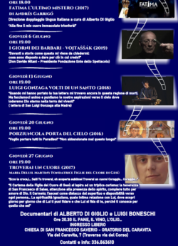 Cinema, Medicina dell'Anima. Cine Forum all'Oratorio del Caravita, a Roma. La Sindone, 3 e 4 Maggio. Caravita 4 250x346