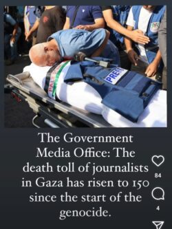 150 Giornalisti Morti A Gaza 250x333