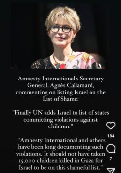Amnesty Lista Della Vergogna Israele 250x357
