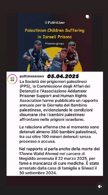 Cisgiordania Detenuti Bambini
