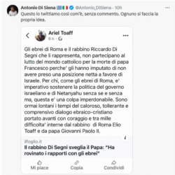 La Lettera degli Ebrei Britannici: su Gaza non Possiamo più Tacere. Lettera Aperta a Liliana Segre sul Genocidio. Toaff 250x250