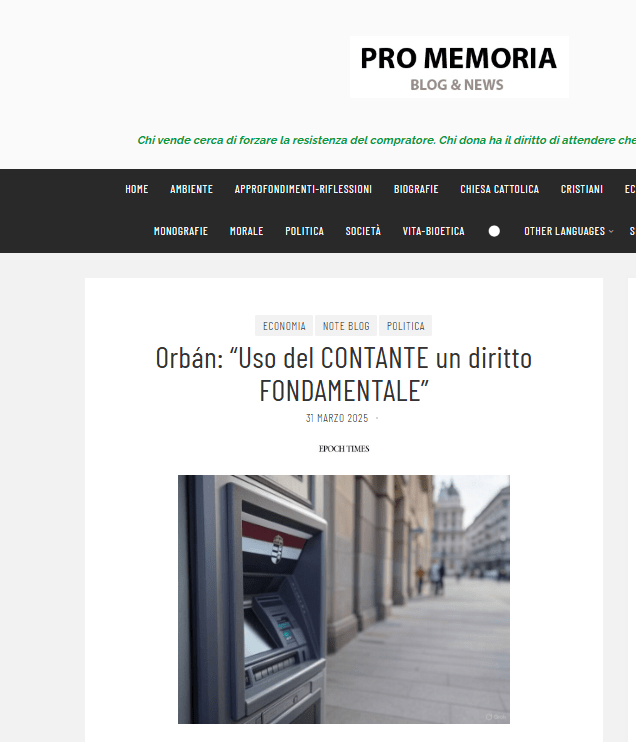 Ungheria Contante Orban