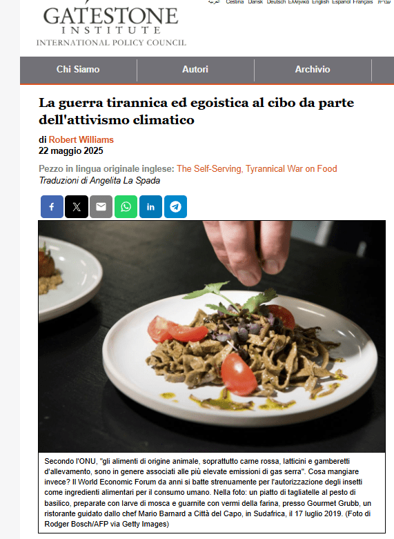 Clima Cibo Gatestone