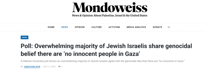 Mondoweiss Genocidio Gaza 700x241