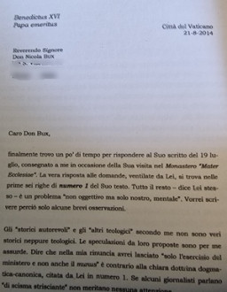 Lettera Bxvi Bux