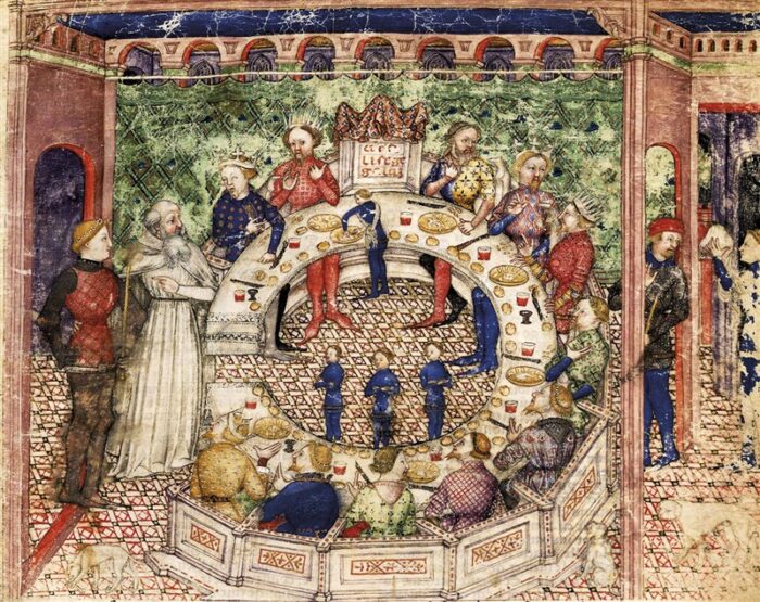 Questa Miniatura Del Xiv Secolo Mostra La Presentazione Di Galahad Ai Cavalieri Della Tavola Rotonda 297f5ab6 800x634 700x555