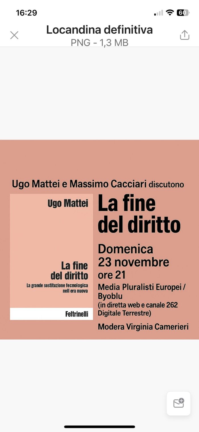 Locandina Libro Prof. Ugo Mattei 700x1515
