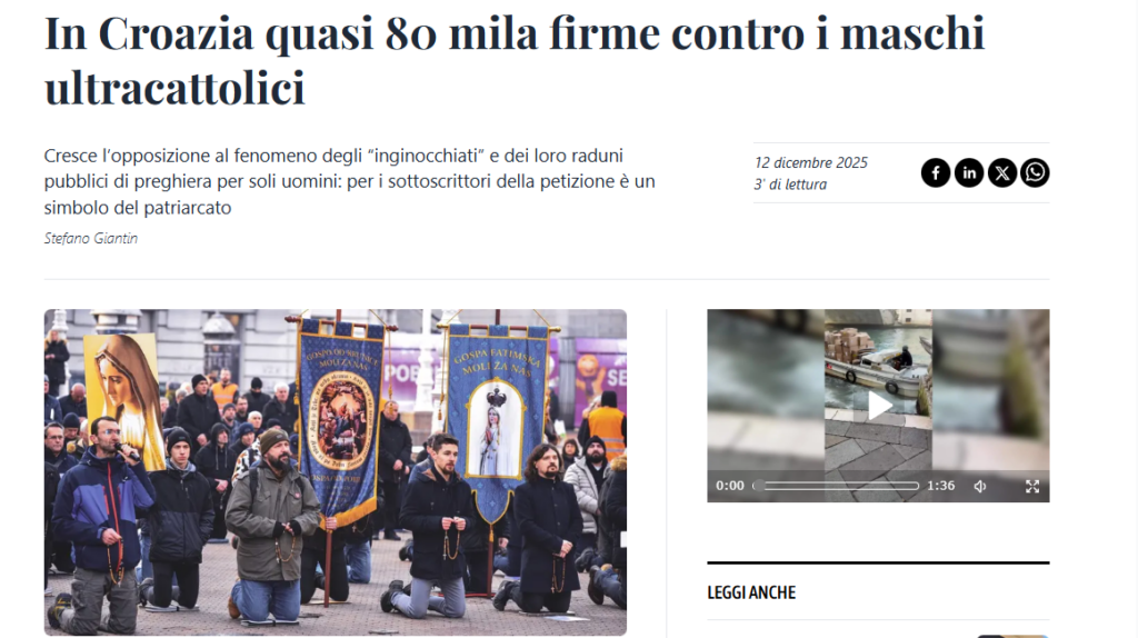 croazia, inginocchiati, cattolici