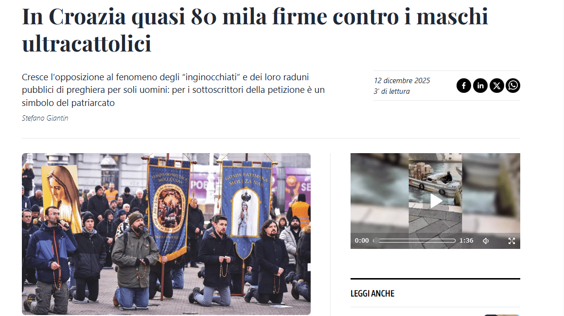 croazia, inginocchiati, cattolici