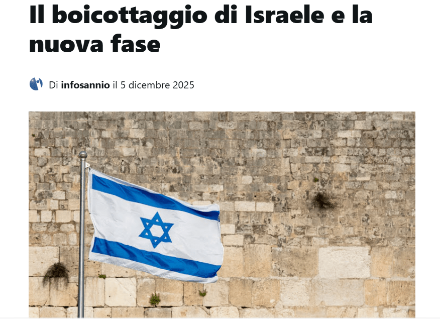 israele, boicottaggio, sannio