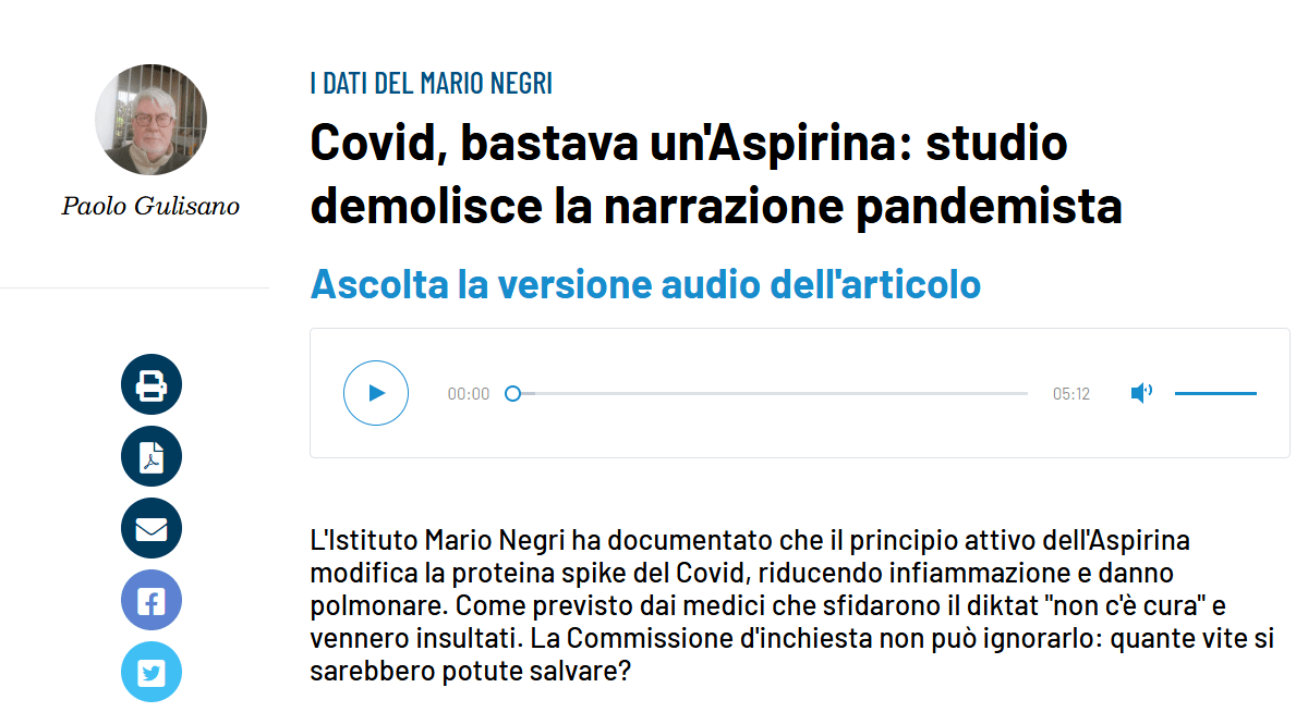 covid gulisano aspirina