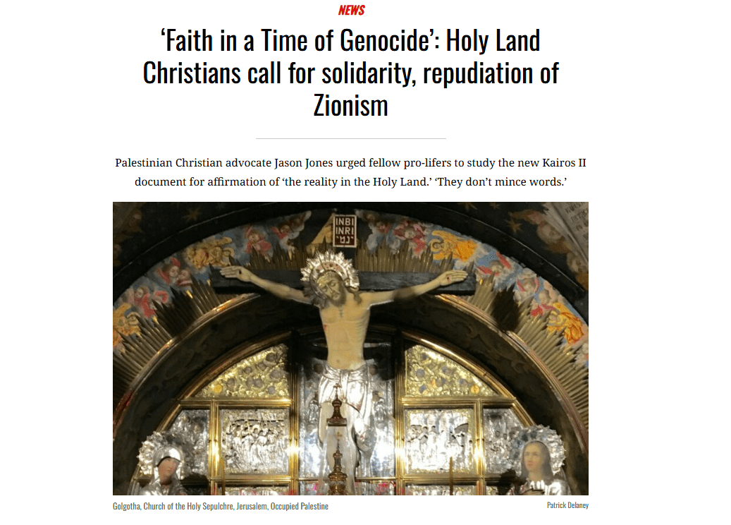 lifesite palestina sionismo