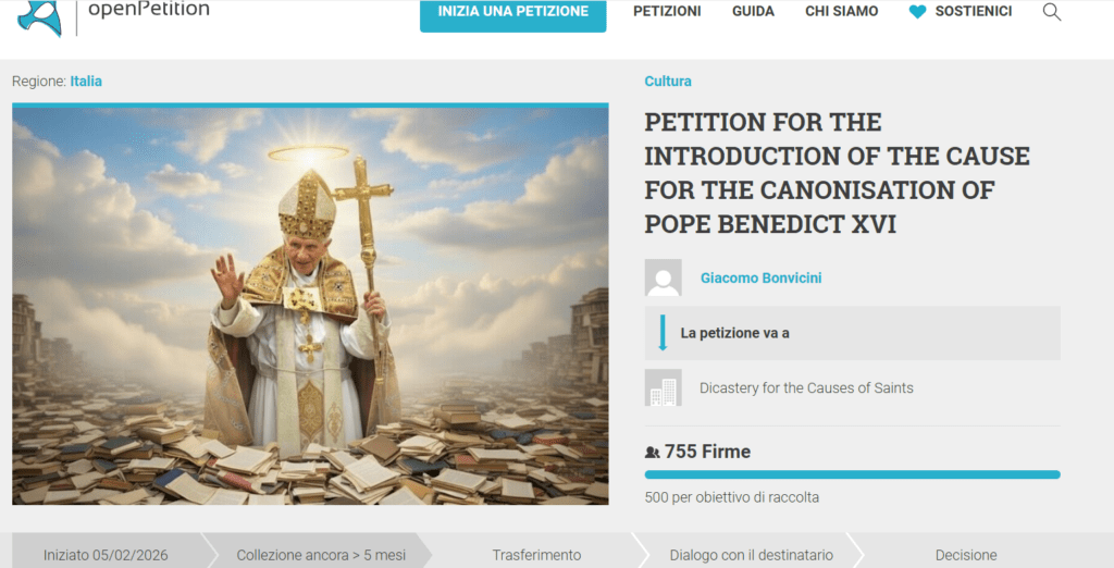 bxvi petizione inglese