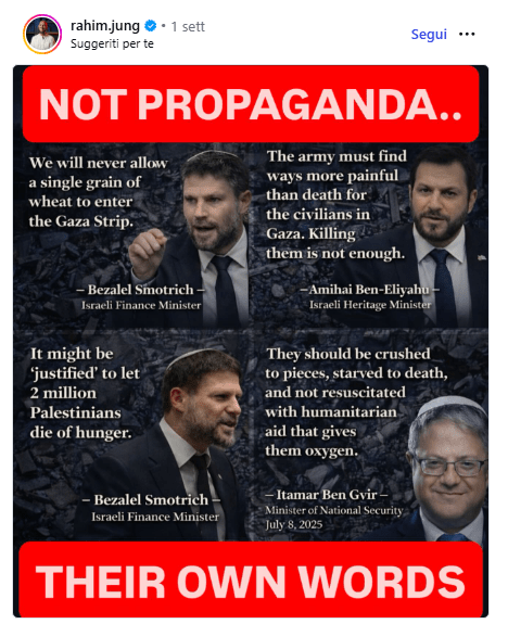 dichiarazioni genocidali israele